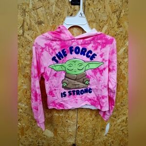 Star Wars Kids Pink Tie-Dye Hoodie with Yoda Design NWT Kids Medium